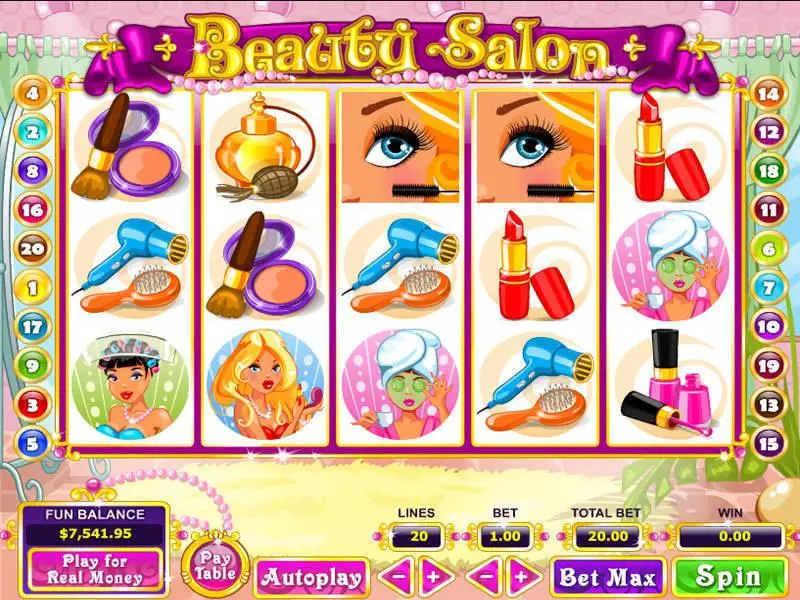 Beauty Salon  Real Money Slot made by Topgame - Main Screen Reels