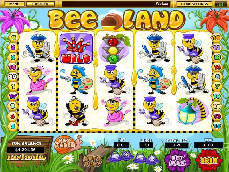 Bee Land  Real Money Slot made by Topgame - Main Screen Reels