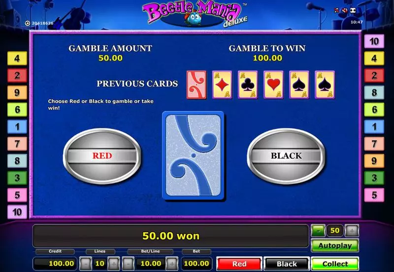 Beetle Mania - Deluxe  Real Money Slot made by Novomatic - Gamble Screen