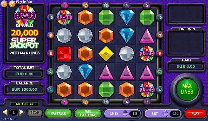 Bejeweled  Real Money Slot made by IN DOUBT - Main Screen Reels