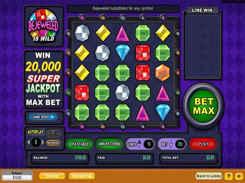 Bejeweled  Real Money Slot made by NeoGames - Main Screen Reels
