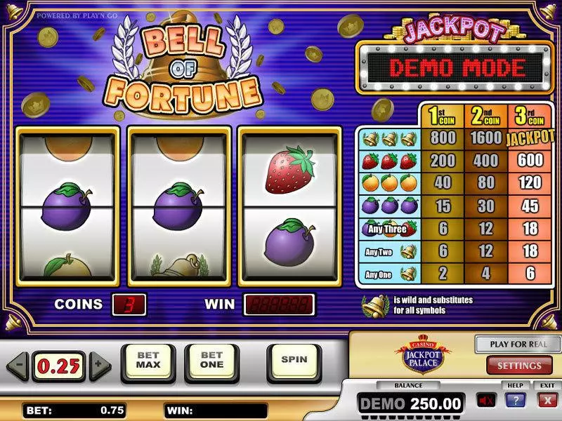 Bell of Fortune  Real Money Slot made by Play'n GO - Main Screen Reels
