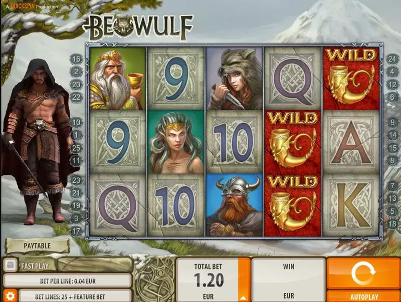 Beowulf  Real Money Slot made by Quickspin - Main Screen Reels