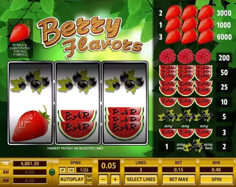 Berry Flavors  Real Money Slot made by Topgame - Main Screen Reels