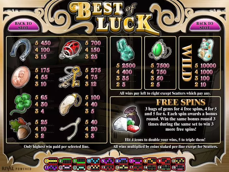 Best of Luck  Real Money Slot made by Rival - Info and Rules
