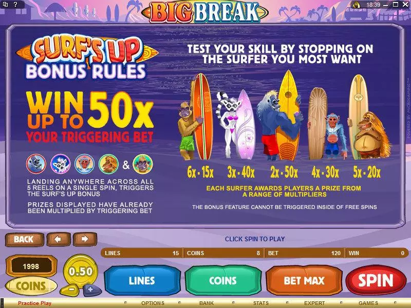 Big Break  Real Money Slot made by Microgaming - Info and Rules