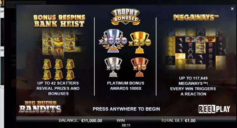 Big Bucks Bandits Megaways  Real Money Slot made by ReelPlay - Info and Rules