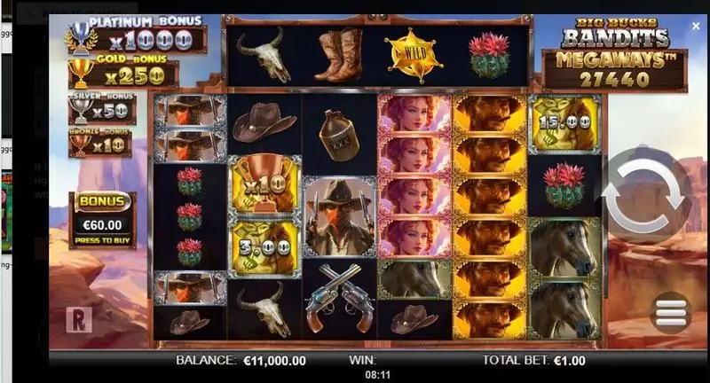 Big Bucks Bandits Megaways  Real Money Slot made by ReelPlay - Main Screen Reels