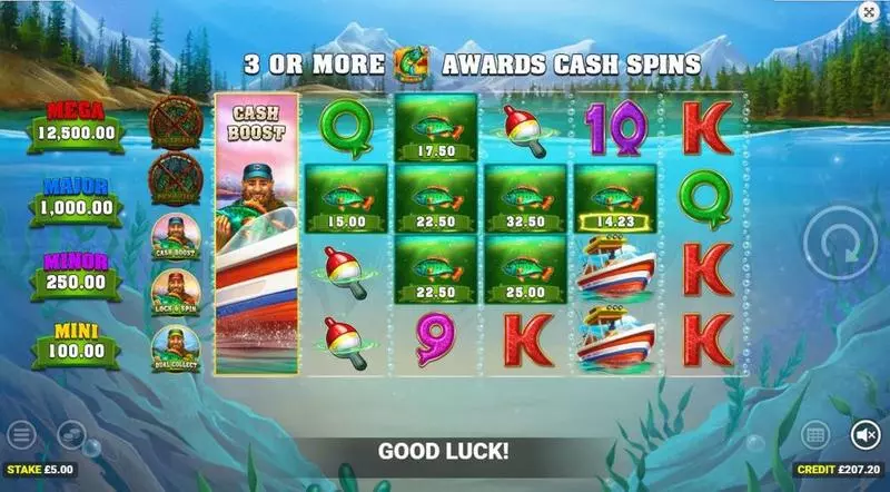 Big Catch Even Bigger Bass  Real Money Slot made by Blueprint Gaming - Main Screen Reels