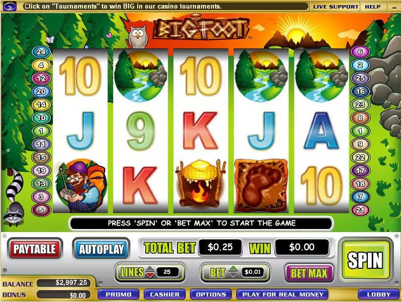 Big Foot  Real Money Slot made by WGS Technology - Main Screen Reels