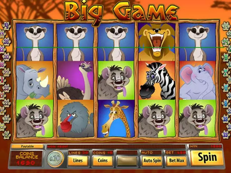 Big Game  Real Money Slot made by Saucify - Main Screen Reels