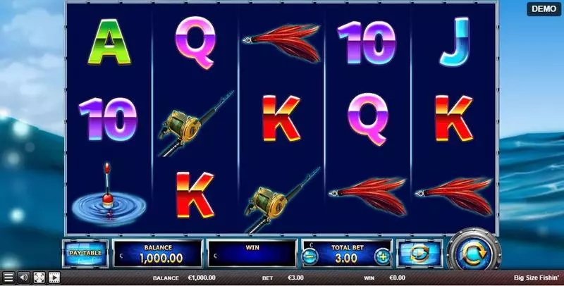 Big Size Fishin'  Real Money Slot made by Red Rake Gaming - Main Screen Reels