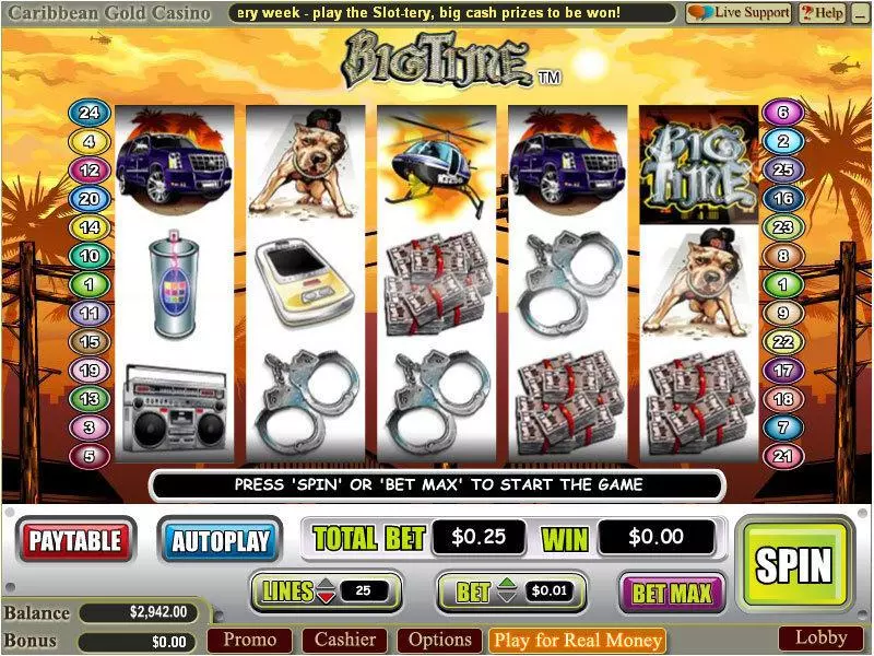 Big Time  Real Money Slot made by WGS Technology - Main Screen Reels
