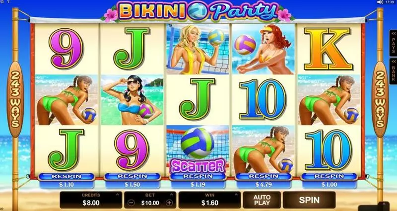 Bikini Party  Real Money Slot made by Microgaming - Main Screen Reels