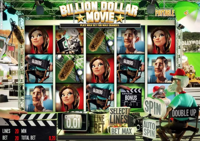 Billion Dollar Movie  Real Money Slot made by Sheriff Gaming - Main Screen Reels