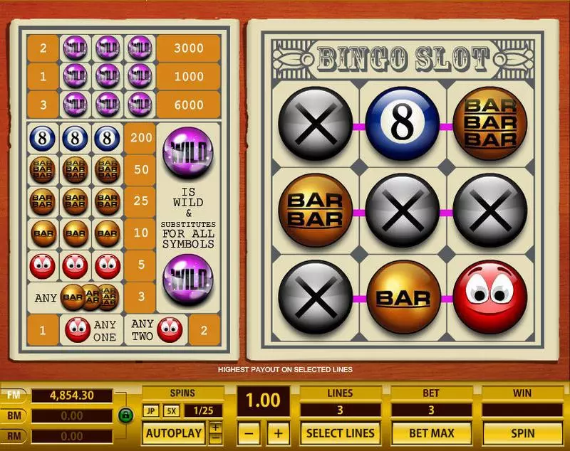 Bingo 3 Lines  Real Money Slot made by Topgame - Main Screen Reels