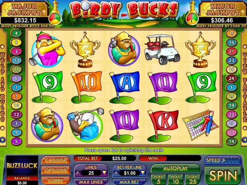 Birdy Bucks  Real Money Slot made by NuWorks - Main Screen Reels