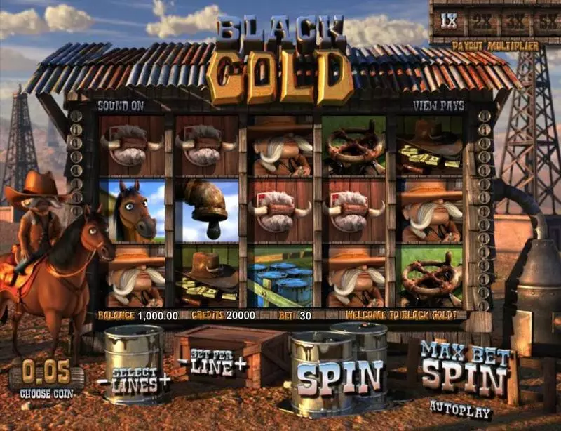 Black Gold  Real Money Slot made by BetSoft - Main Screen Reels