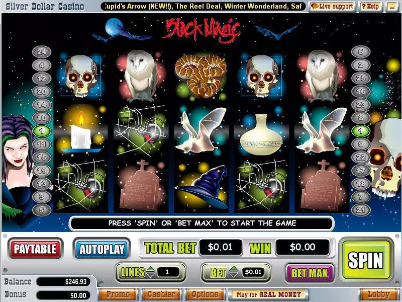 Black Magic  Real Money Slot made by WGS Technology - Main Screen Reels