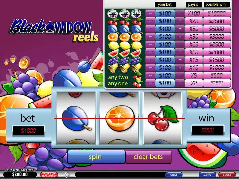 Black Widow Reels  Real Money Slot made by PlayTech - Main Screen Reels