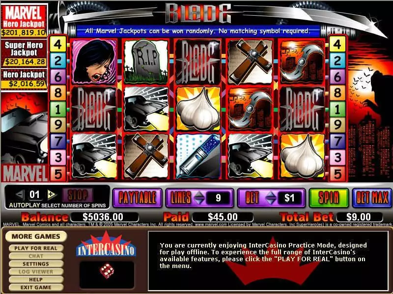 Blade  Real Money Slot made by CryptoLogic - Main Screen Reels