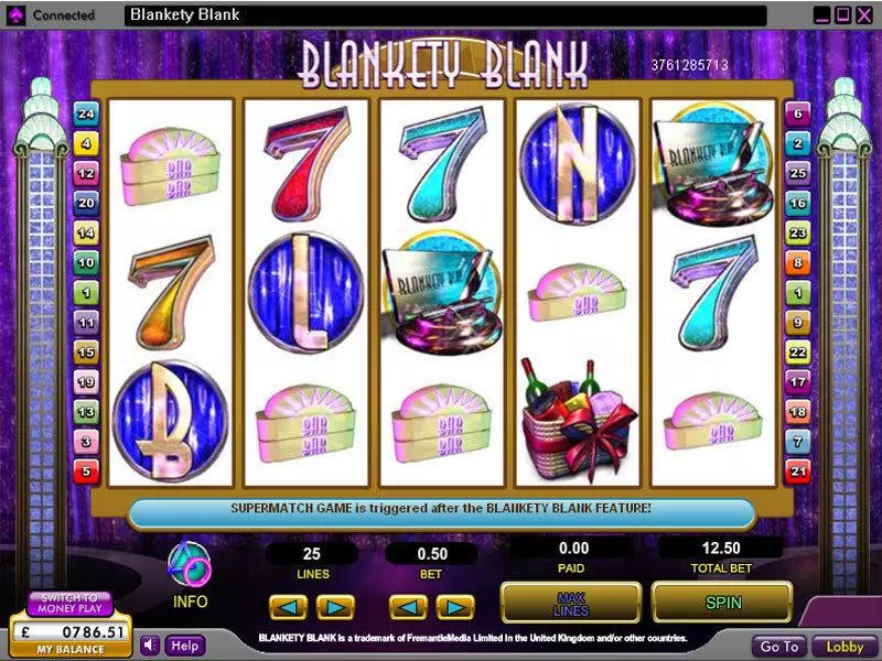 Blankety Blank  Real Money Slot made by OpenBet - Main Screen Reels