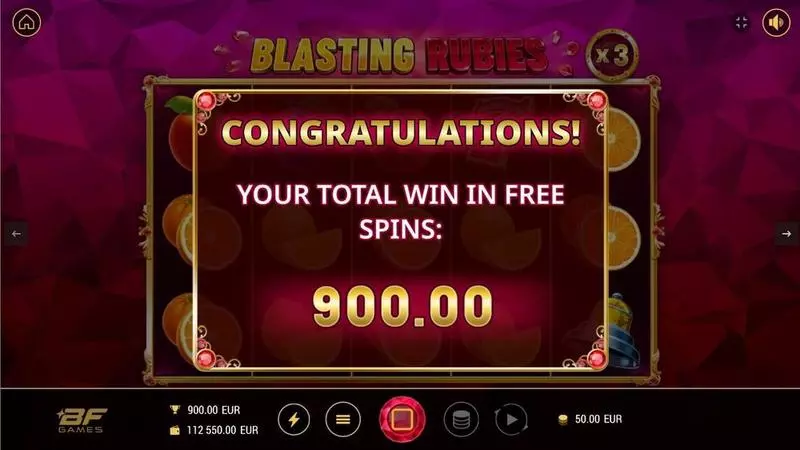 Blasting Rubies  Real Money Slot made by BF Games - Introduction Screen