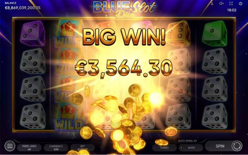 Blue Slot  Real Money Slot made by Endorphina - Winning Screenshot