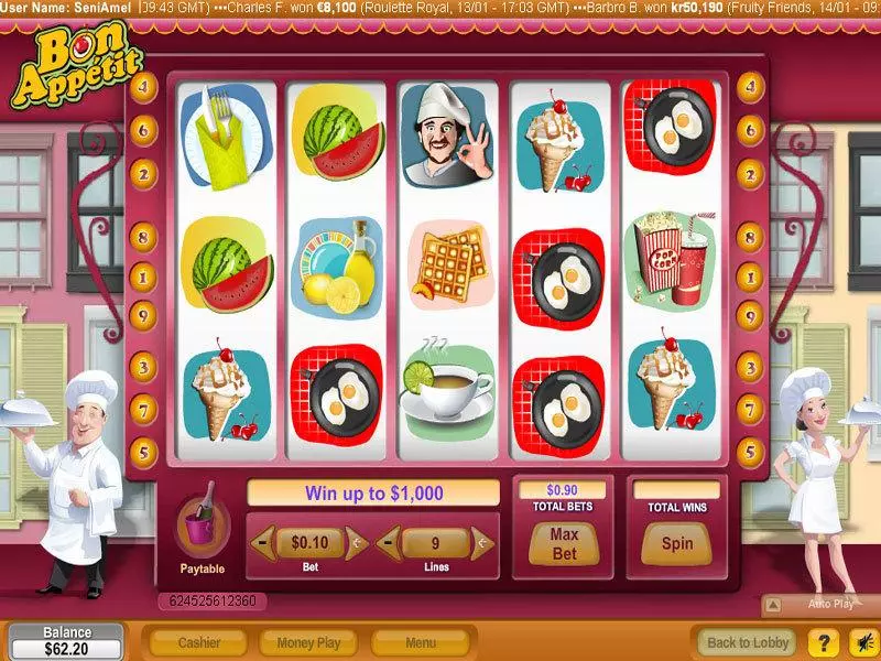 Bon Appetit  Real Money Slot made by NeoGames - Main Screen Reels