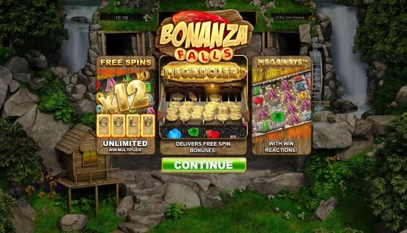 Bonanza Falls  Real Money Slot made by Big Time Gaming - Introduction Screen