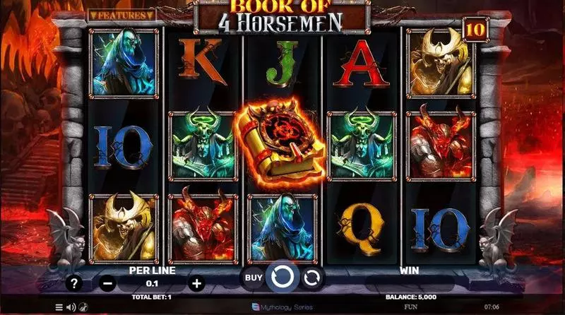 Book Of 4 Horseman  Real Money Slot made by Spinomenal - Main Screen Reels