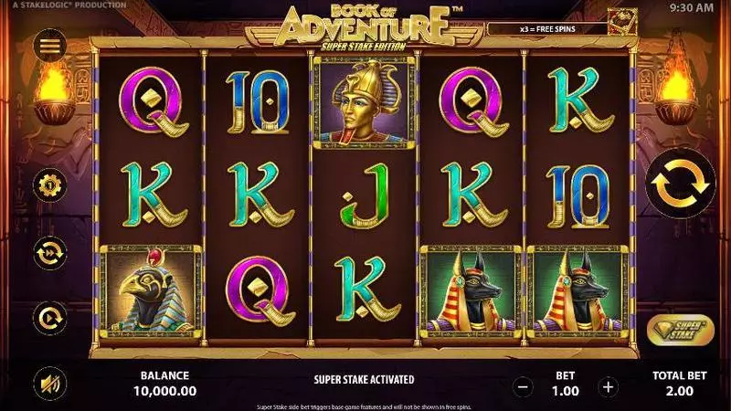 Book of Adventure: Super Stake Edition  Real Money Slot made by StakeLogic - Main Screen Reels
