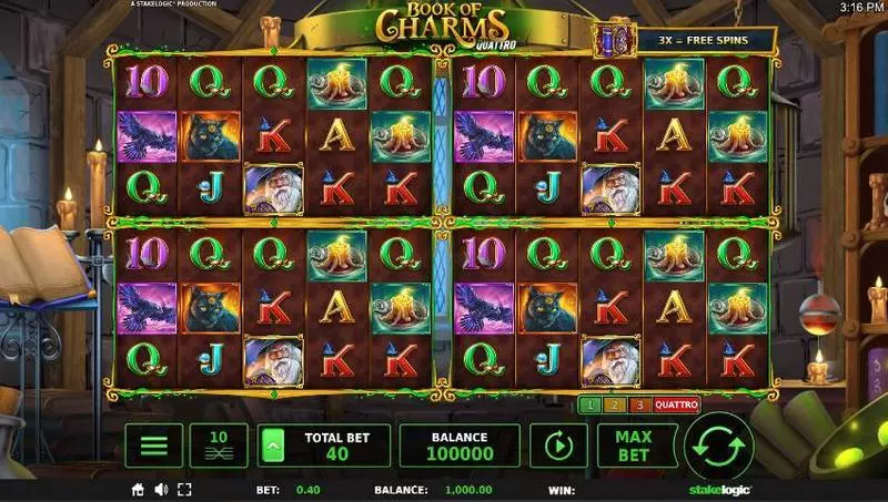 Book of Charms  Real Money Slot made by StakeLogic - Main Screen Reels