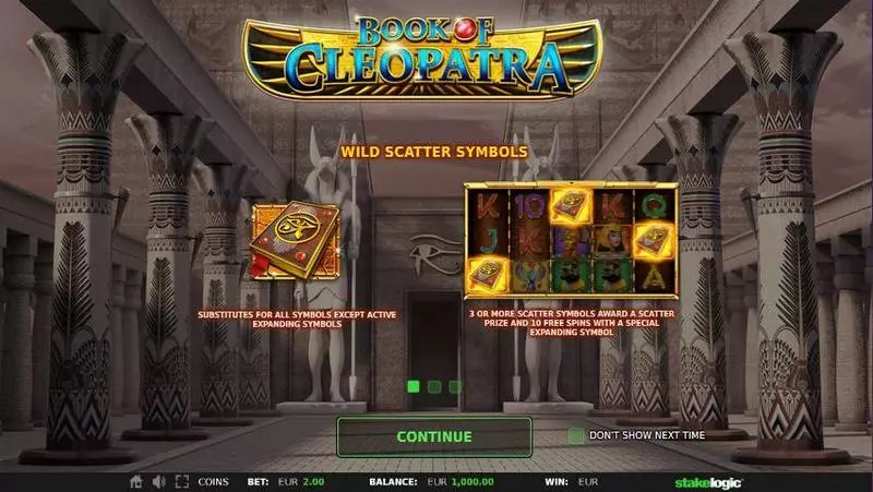 Book of Cleopatra  Real Money Slot made by StakeLogic - Info and Rules