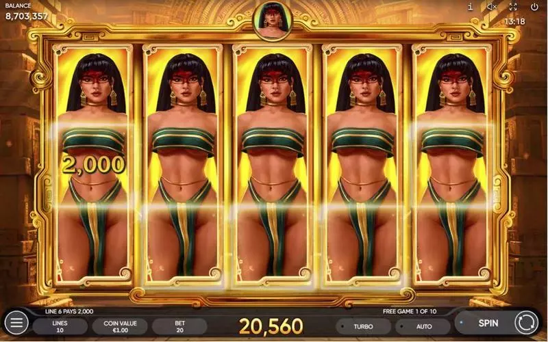 Book of Conquistador  Real Money Slot made by Endorphina - Main Screen Reels