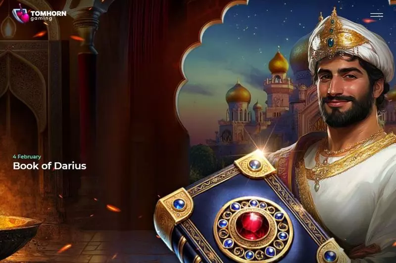 Book Of Darius  Real Money Slot made by Tom Horn Gaming - Introduction Screen