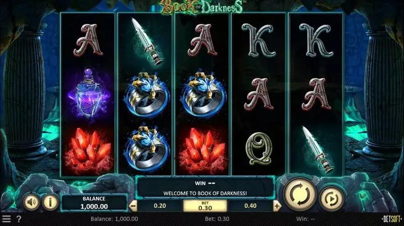 Book of Darkness  Real Money Slot made by BetSoft - Main Screen Reels