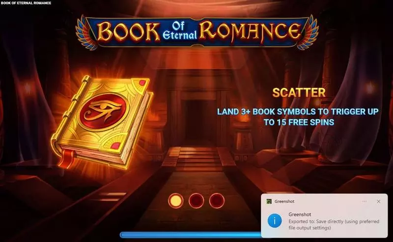 Book of Eternal Romance  Real Money Slot made by Wizard Games - Introduction Screen