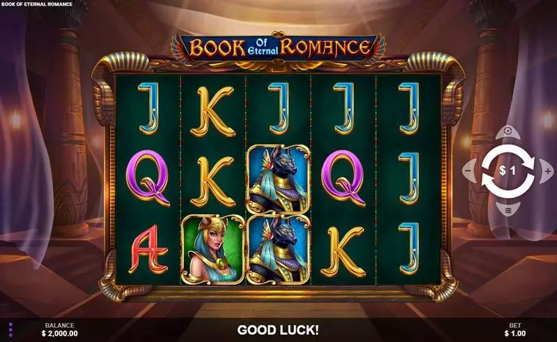 Book of Eternal Romance  Real Money Slot made by Wizard Games - Main Screen Reels
