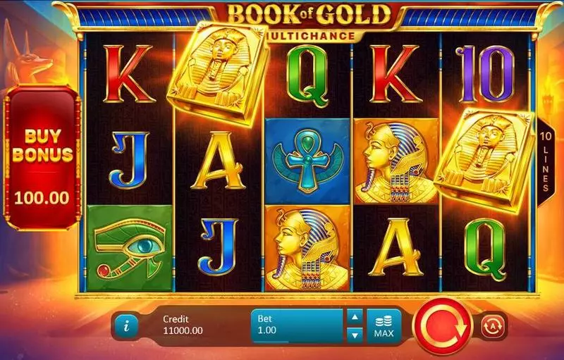 Book of Gold: Multichance  Real Money Slot made by Playson - Main Screen Reels