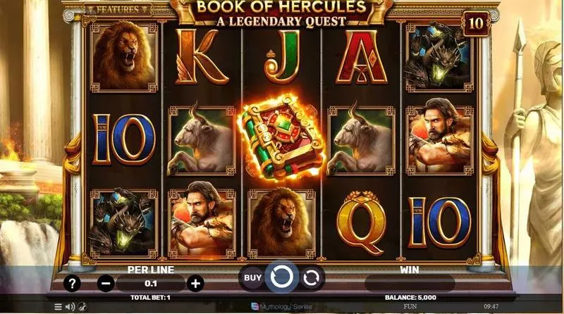 Book Of Hercules  Real Money Slot made by Spinomenal - Main Screen Reels