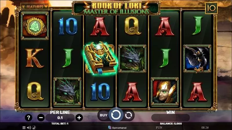 Book Of Loki – Master Of Illusions  Real Money Slot made by Spinomenal - Main Screen Reels