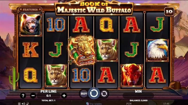 Book Of Majestic Wild Buffalo  Real Money Slot made by Spinomenal - Main Screen Reels