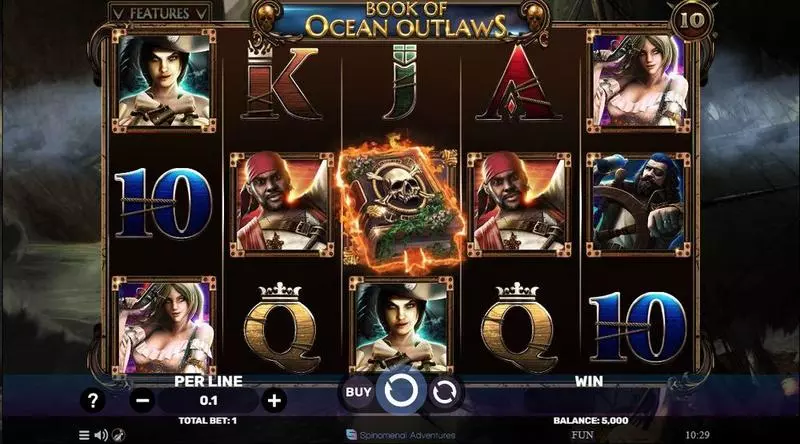 Book Of Ocean Outlaws  Real Money Slot made by Spinomenal - Main Screen Reels