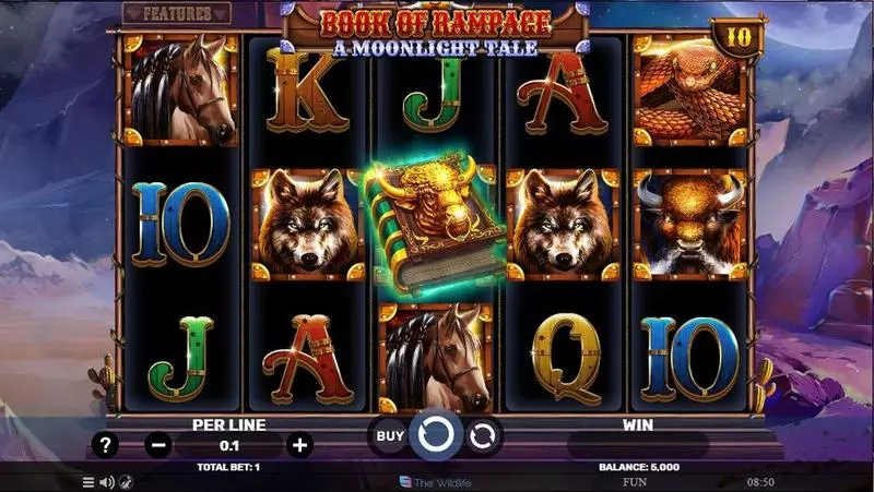 Book Of Rampage – A Moonlight Tale  Real Money Slot made by Spinomenal - Main Screen Reels