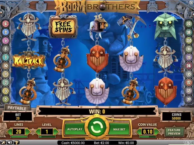 Boom Brothers  Real Money Slot made by NetEnt - Main Screen Reels