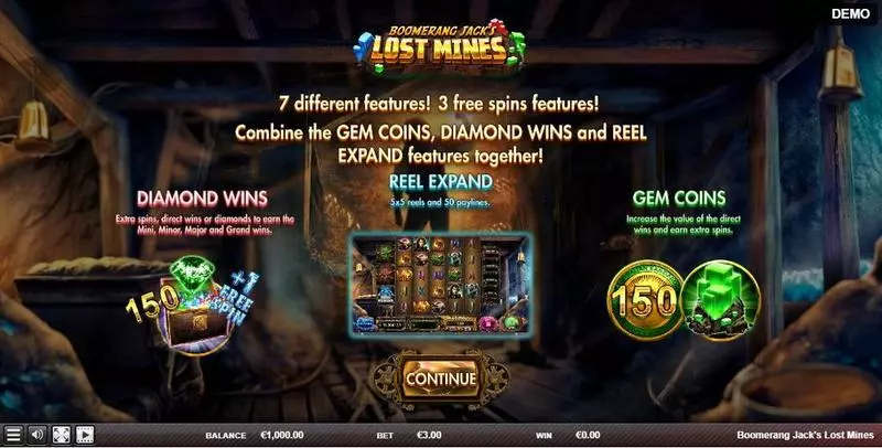 Boomerang Jack's Lost Mines  Real Money Slot made by Red Rake Gaming - Info and Rules