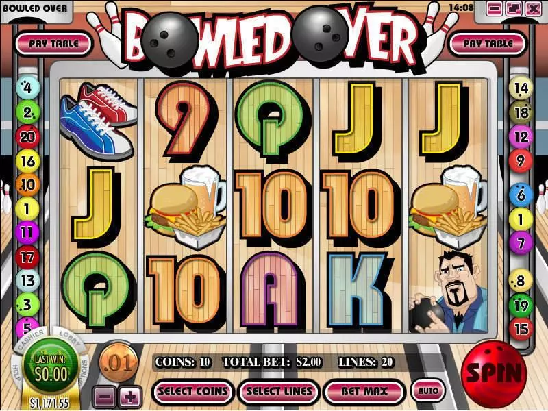 Bowled Over  Real Money Slot made by Rival - Main Screen Reels