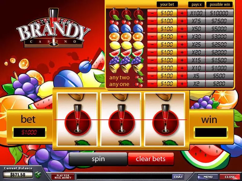 Brandy  Real Money Slot made by PlayTech - Main Screen Reels
