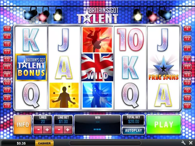 Britain's Got Talent  Real Money Slot made by Ash Gaming - Main Screen Reels